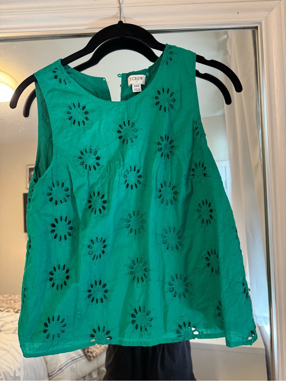 J. Crew Emerald Eyelet Sleeveless Camisole